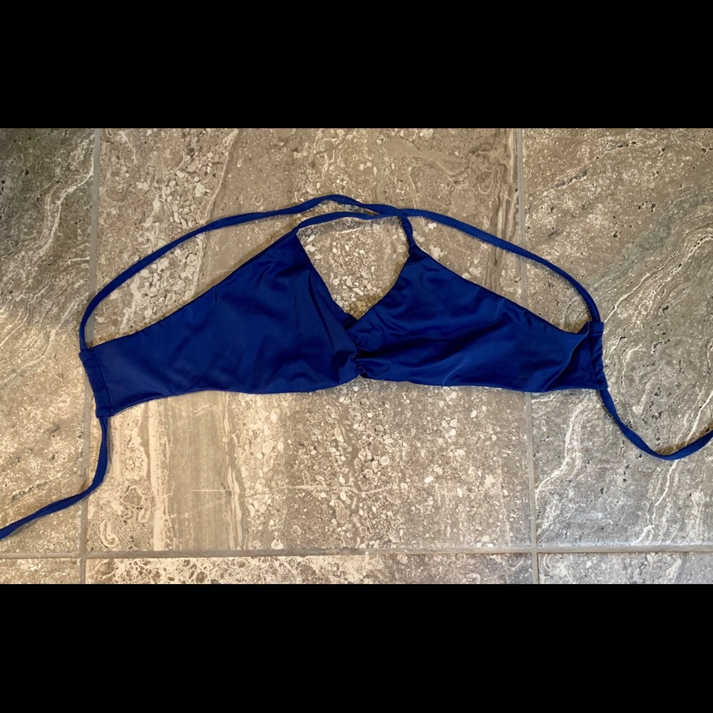 Fused Hawaii cross back bikini top - blue